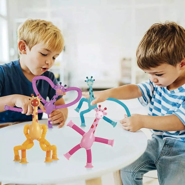 Kit Girafas Articuladas Estica e Brilha Ventosa com 4 unidades