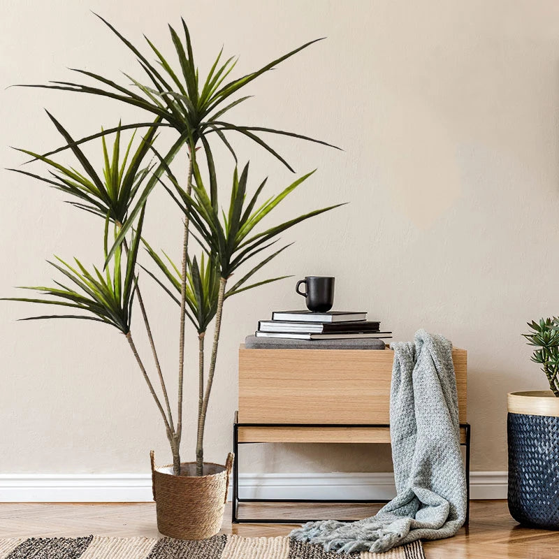 Dracena artificial grande de 90-120cm, , folhas de palmeira artificial, planta para decoração