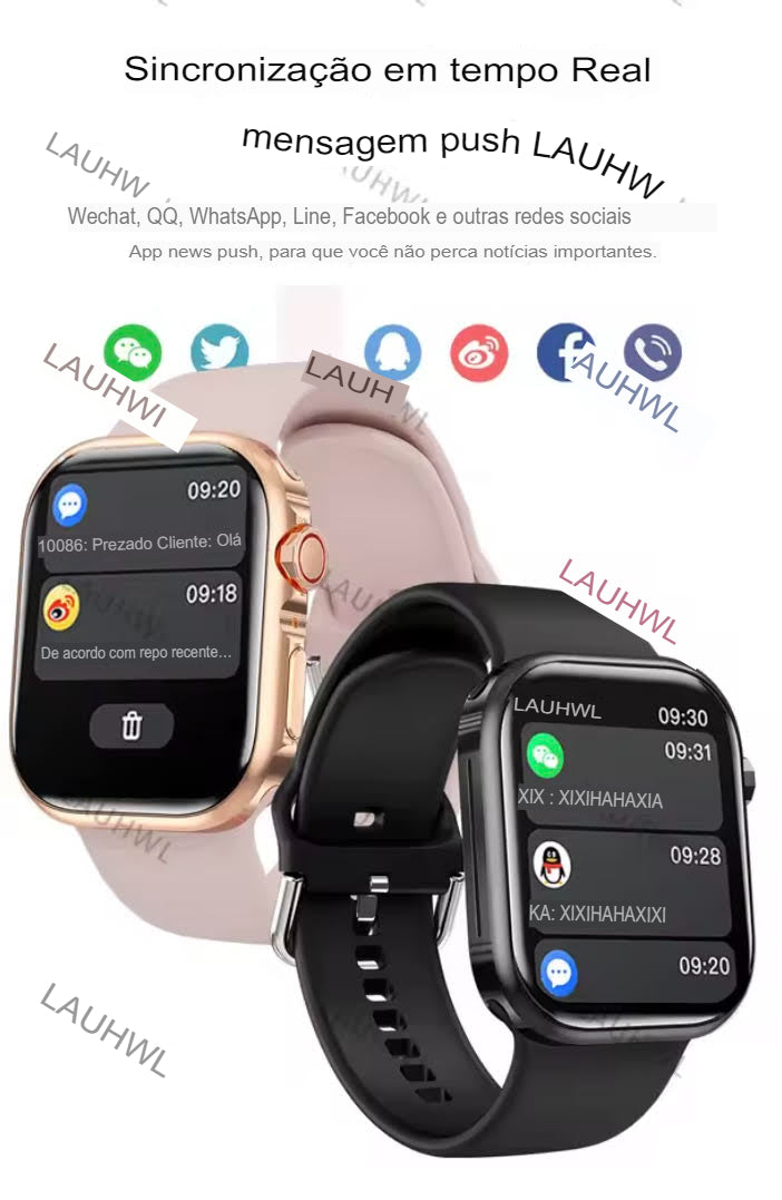 Relógio Inteligente - Smartwatch Series 9 para mulheres, GPS, trilha de fitness, NFC, SIRI, mostrador personalizado, Android, 41mm