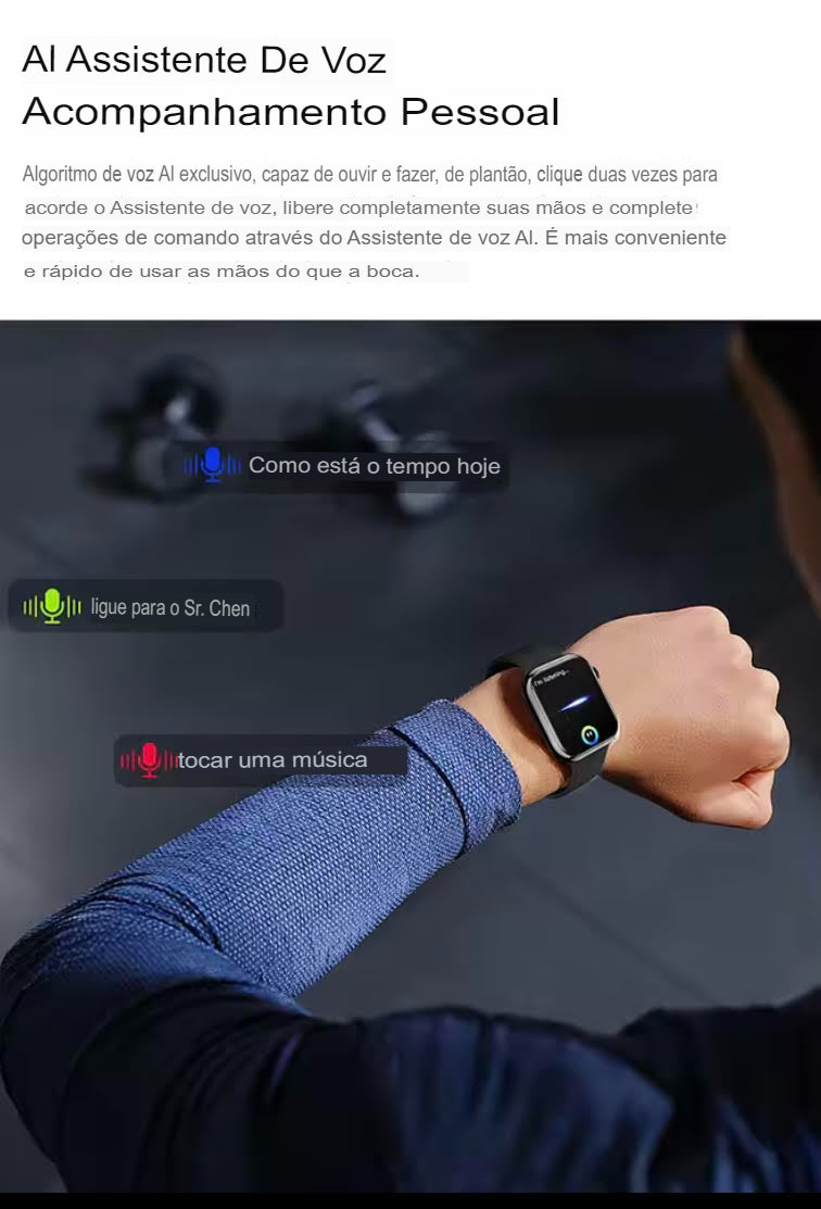 Relógio Inteligente - Smartwatch Series 9 para mulheres, GPS, trilha de fitness, NFC, SIRI, mostrador personalizado, Android, 41mm