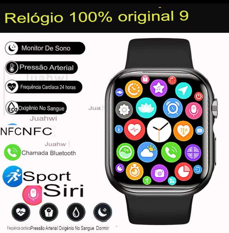 Relógio Inteligente - Smartwatch Series 9 para mulheres, GPS, trilha de fitness, NFC, SIRI, mostrador personalizado, Android, 41mm